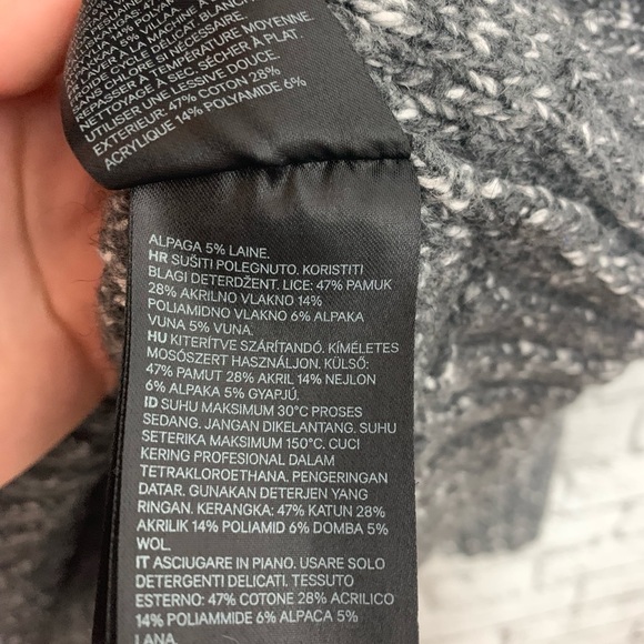 H&M Women’s Salt & Pepper  Knit Sweater Alpaca Wool Cotton Acrylic Blend SMALL - Picture 5 of 8